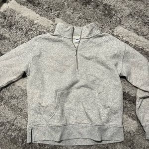 grey quarter zip